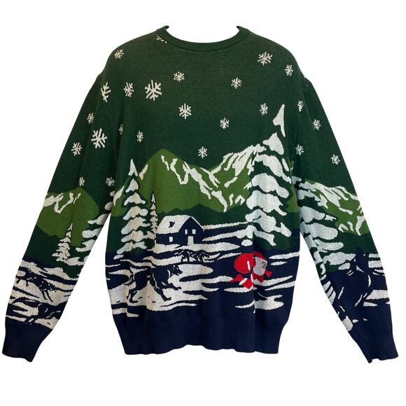 TYPO Santa Chased By Dogs Ugly Christmas Sweater Size XL - Picture 1 of 4
